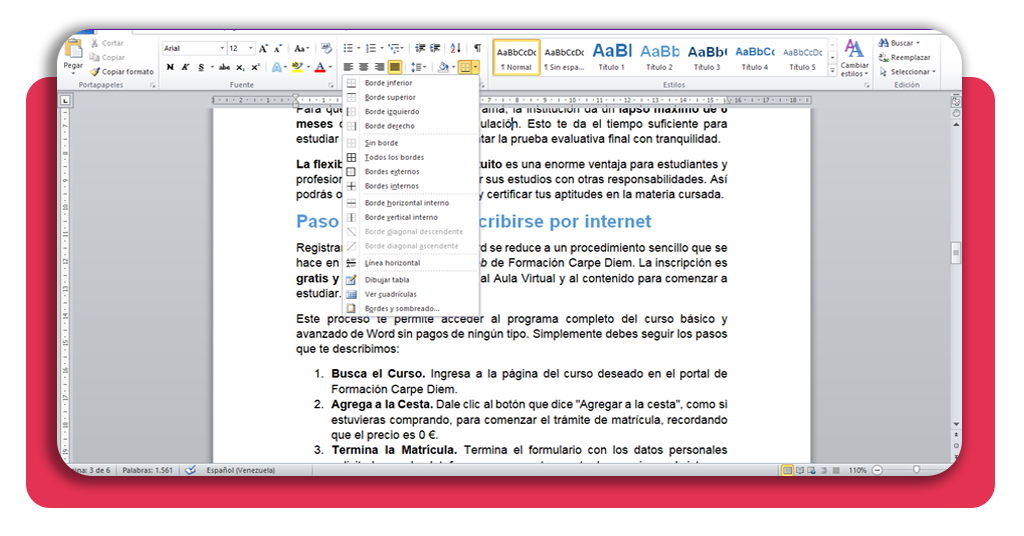 Curso gratuito de Word: curso online desde básico hasta avanzado 2 Curso gratuito de Word