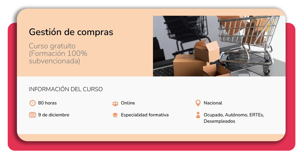Trabajadores en ERTE y desempleados: curso de gestión de compras SEPE 2 Gestión de compras