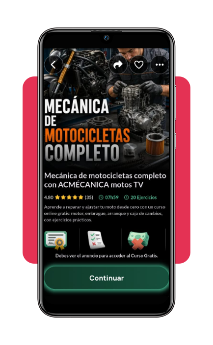 Aprende mecánica de motocicletas gratis y obtén certificado 5 mecánica de motocicletas
