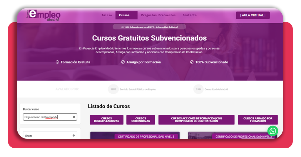 Curso de organización del transporte gratis: plazas abiertas 4 organización del transporte