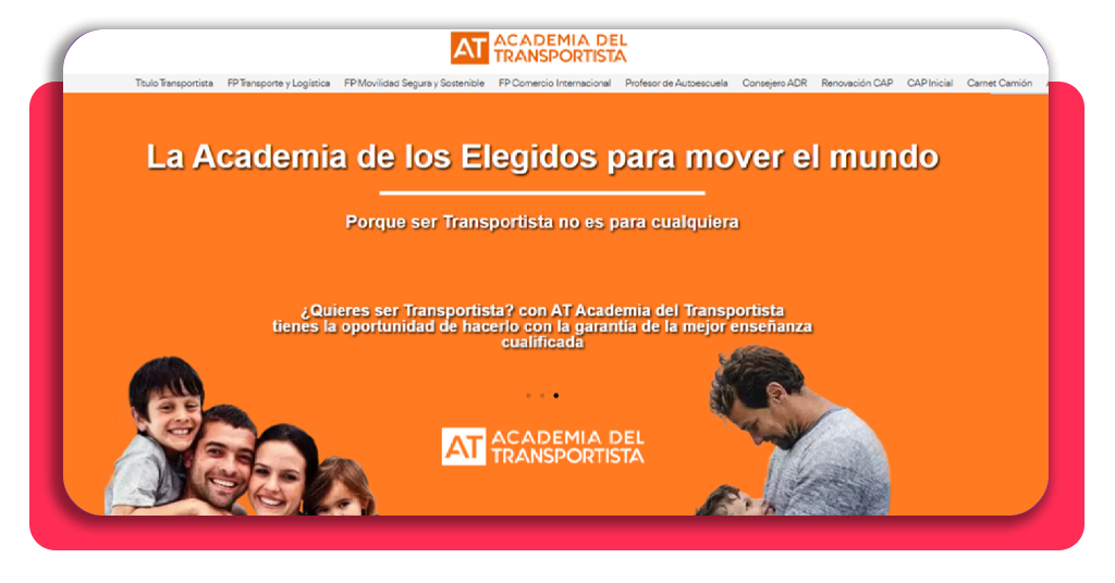 Curso CAP gratis: obtén tu certificado oficial subvencionado 4 Captura de pantalla de la plataforma oficial Academia del Transportista