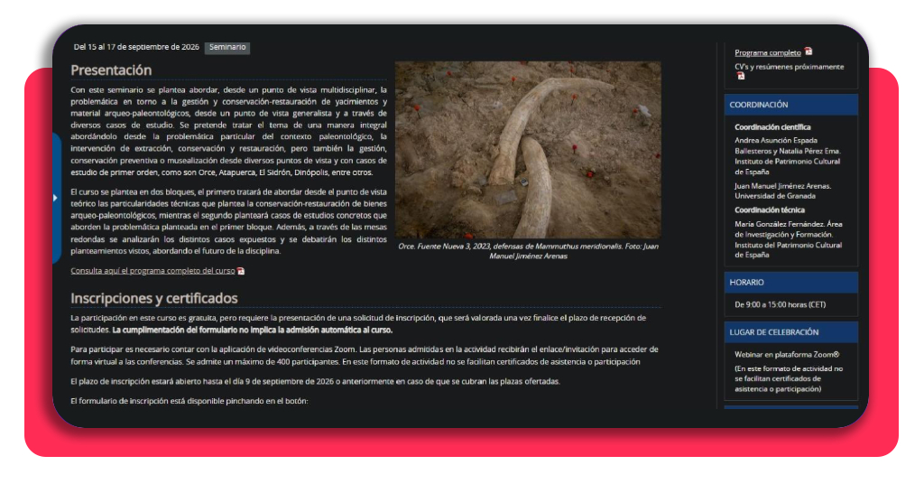 Formación gratis de restauración de patrimonio: plazas disponibles 7 Información del curso de restauración de patrimonio del IPCE