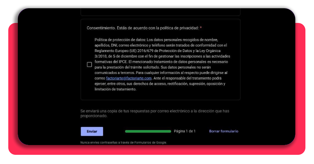 Formación gratis de restauración de patrimonio: plazas disponibles 9 Formulario de inscripción al curso de restauración de patrimonio