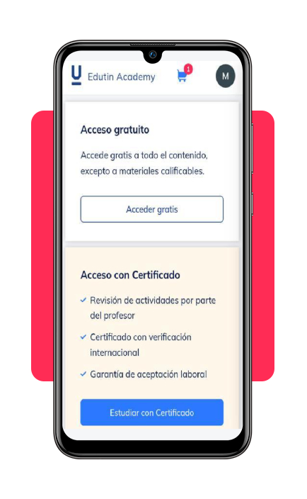Ficha del curso de reparación de celulares en Edutin con botón inscribirme