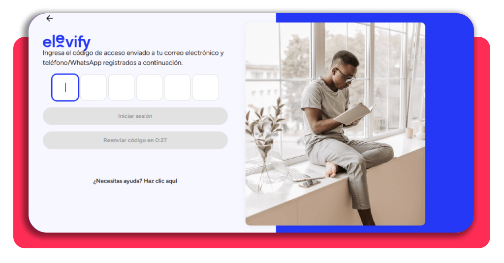 Código de confirmación recibido para acceder al aula virtual