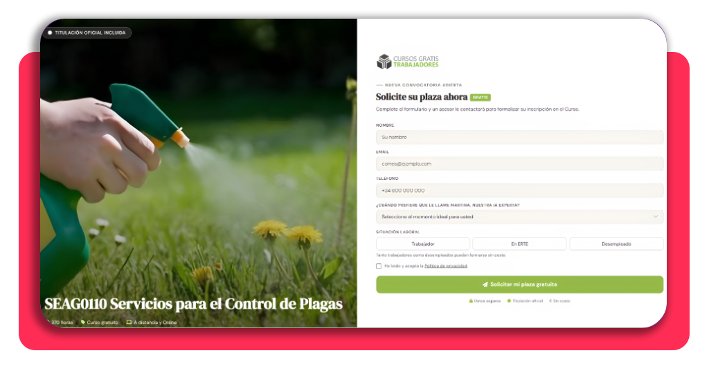 Control de plagas: aprende con un curso profesional gratis 3 Paso 1 - Ingresar a la plataforma web oficial del curso de control de plagas