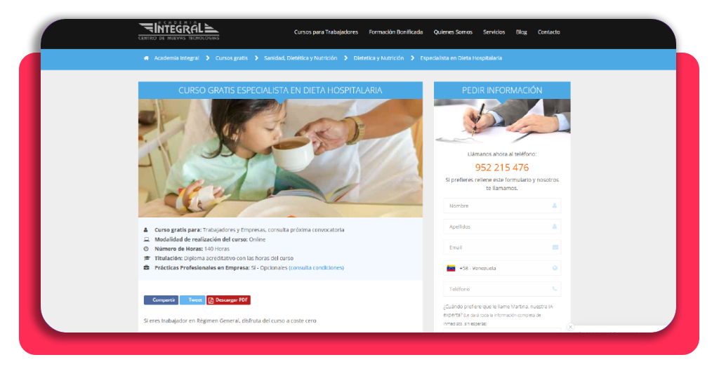 Curso de nutrición hospitalaria gratis: inscríbete hoy mismo 3 Paso 1 para inscribirse en el curso de nutrición hospitalaria gratis