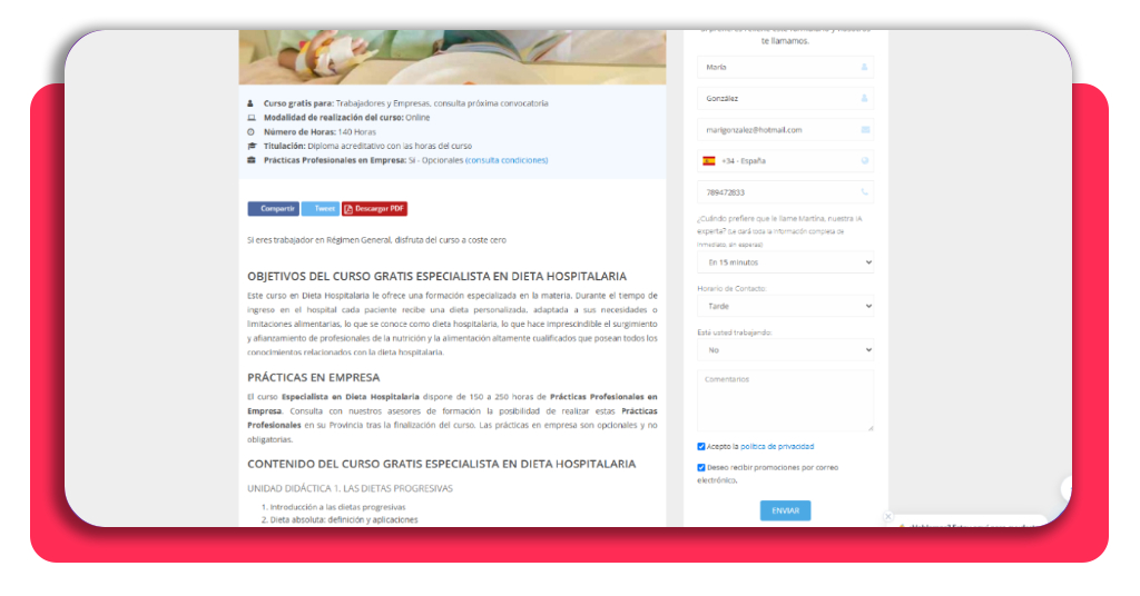 Curso de nutrición hospitalaria gratis: inscríbete hoy mismo 4 Paso 2 para inscribirse en el curso de nutrición hospitalaria gratis