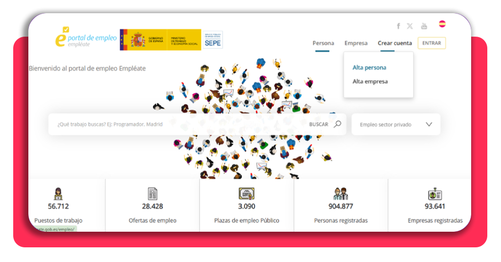 Inscríbete en las ofertas de empleo del SEPE: guía para postularte 3 Opción Alta persona en el portal Empléate