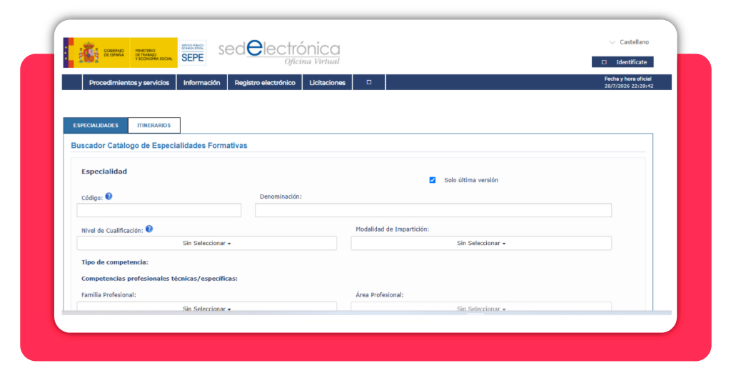 cursos SEPE con matrícula abierta