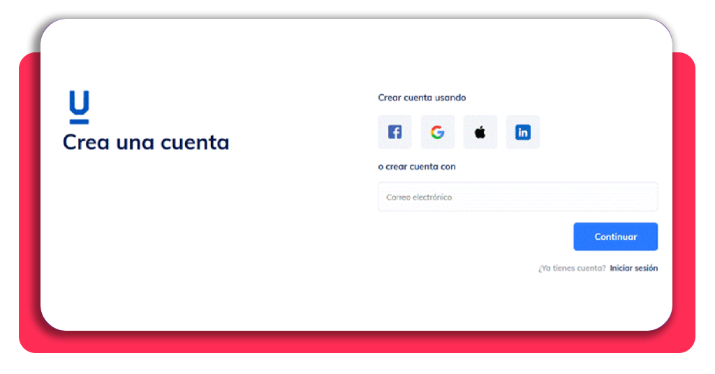 Aprende crochet desde cero: curso gratis desde el móvil 4 Pantalla de creación de cuenta en Edutin Academy