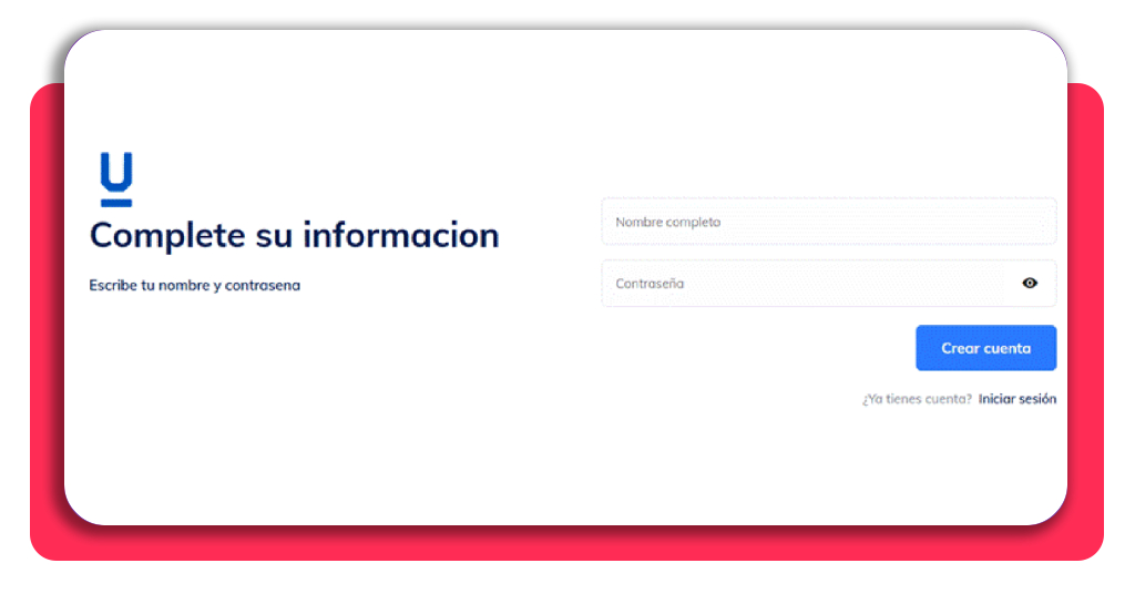 Aprende crochet desde cero: curso gratis desde el móvil 5 Formulario de registro con nombre y contraseña en Edutin