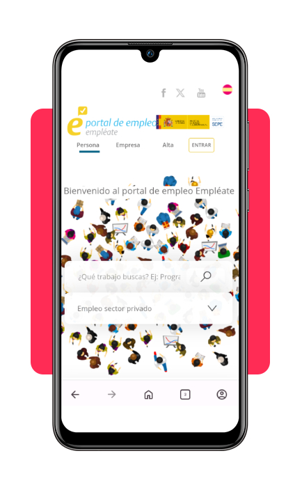 Portal oficial de empleo Empléate - página de inicio