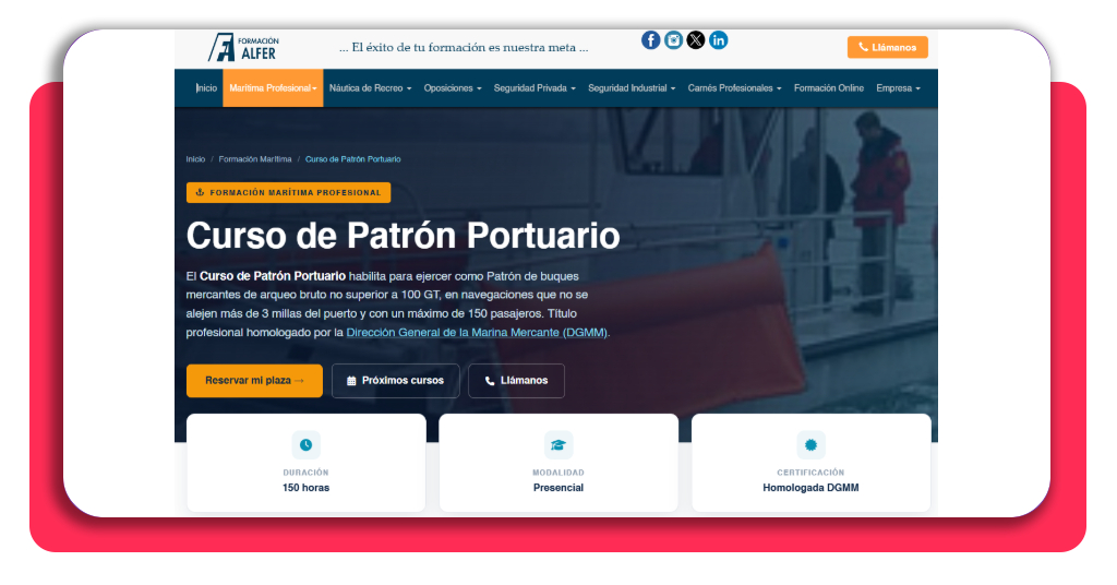 Curso de patrón portuario gratis: obtén el título de mando 2 Timón de barco representando la formación de patrón portuario