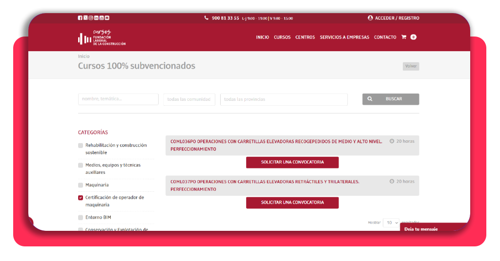 No te quedes en frontal: curso gratis de carretillas retráctiles 3 Portal oficial de empleo con listado de cursos subvencionados