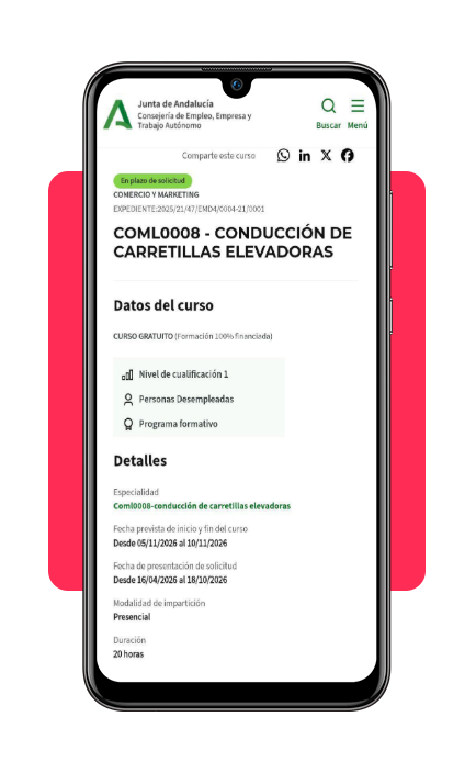 Conviértete en carretillero: curso de conducción de carretillas gratis 4 Selección de provincia y centro homologado para el curso de carretillas