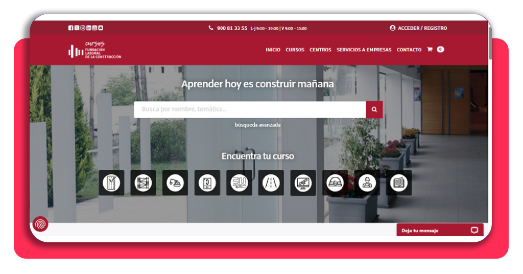 Curso de operaciones con excavadora gratis sin experiencia previa 2 Portal de la Fundación Laboral de la Construcción - Paso 1