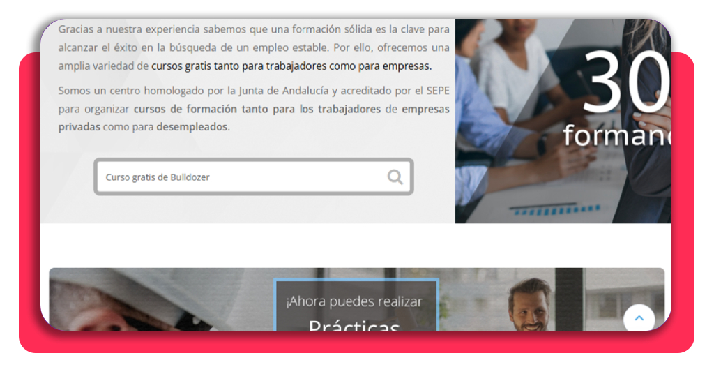 Buscador de Academia Integral con el curso gratis de bulldozer