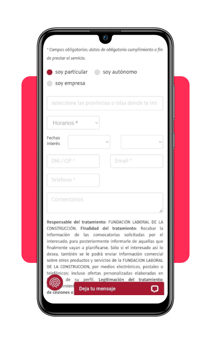 Sé operador de grúa móvil gratis: carnet tipo A 7 Formulario para solicitar una convocatoria del curso de grúa móvil