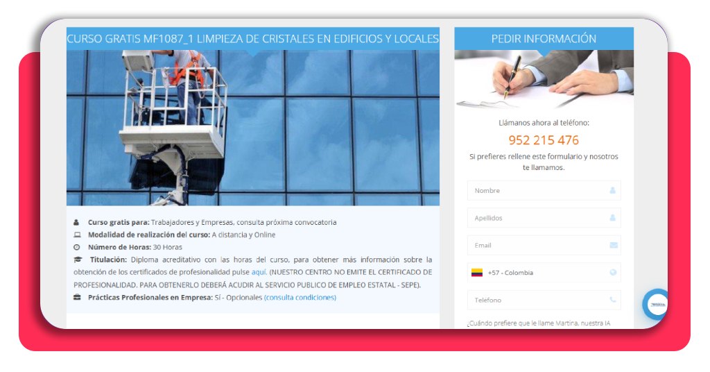 35€ la hora sin miedo a las alturas: limpieza de cristales gratis 4 Paso 3: solicita la información del curso de limpieza de cristales