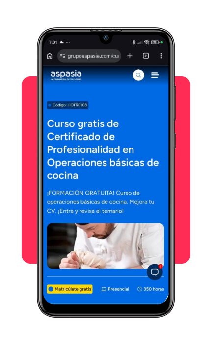 El primer paso antes de ser chef: curso de ayudante de cocina gratis 2 Página oficial del curso de Operaciones básicas de cocina de Grupo Aspasia