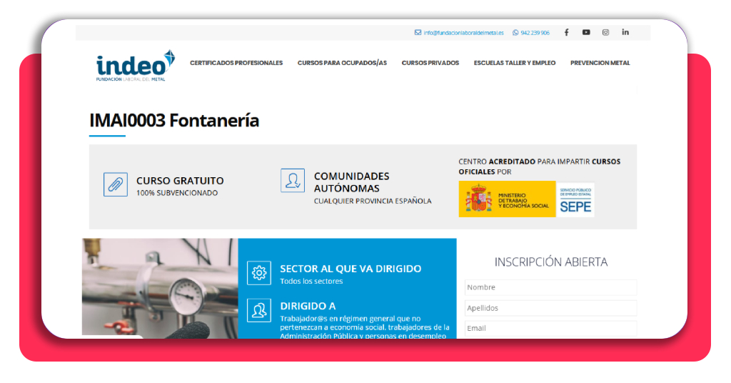 30 € la hora y sin miedo a mancharte las manos: curso de fontanero SEPE 4 Paso 3 curso de fontanero SEPE - busca la formación correcta
