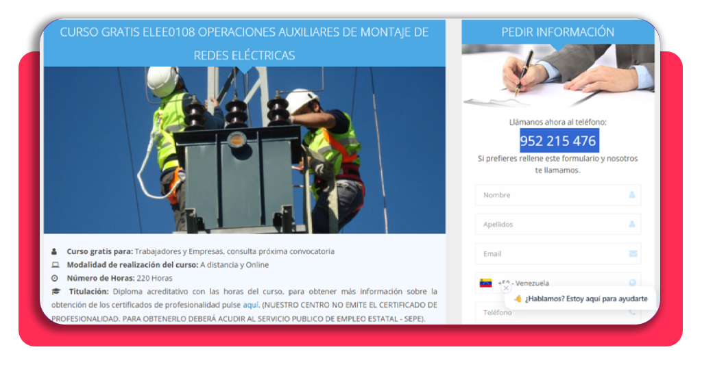 Empieza como electricista SIN EXPERIENCIA previa 2 Plataforma de inscripción al curso de electricista sin experiencia