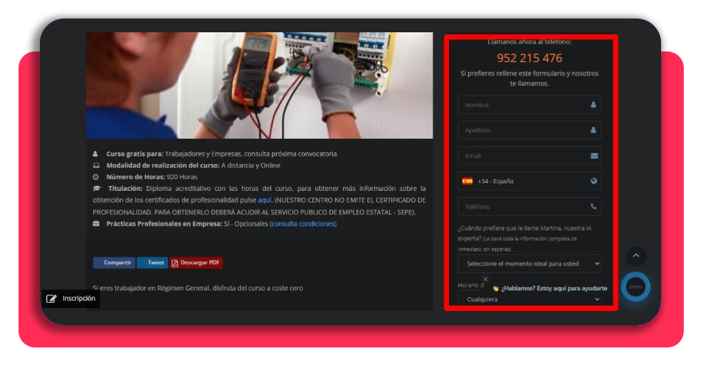 Saca el certificado de electricista GRATIS: empieza esta misma semana 5 Formulario de inscripción certificado de electricista gratis