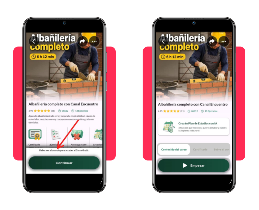 Albañilería como autónomo: cómo profesionalizarse en línea 4 Inicio del curso de albañilería en Cursa y obtención del certificado
